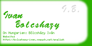 ivan bolcshazy business card