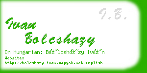 ivan bolcshazy business card